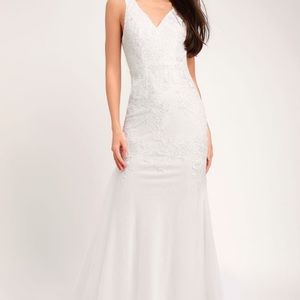 Lulus Hadleigh White Embroidered Lace Maxi Dress